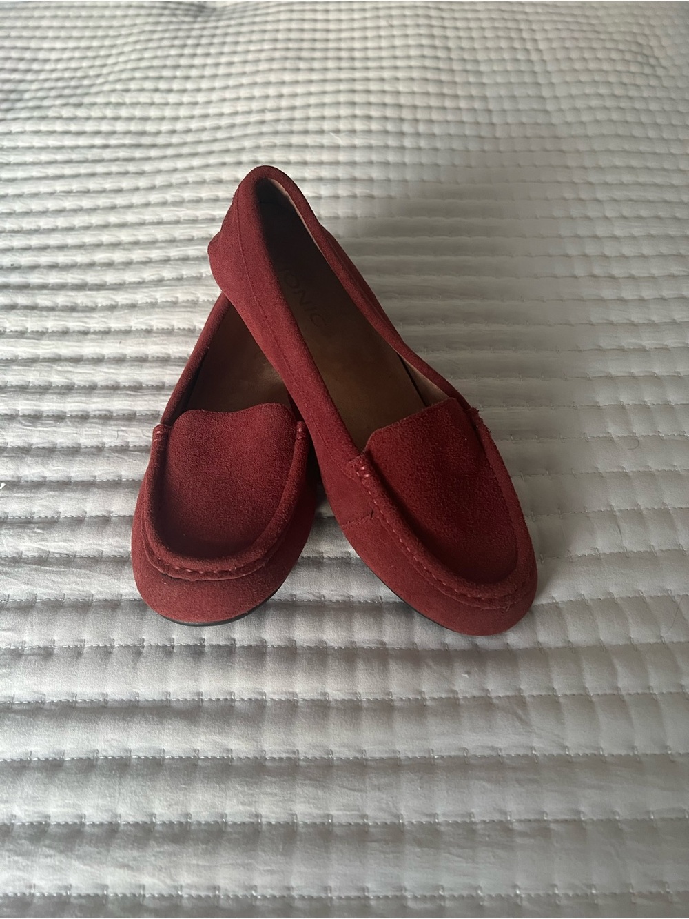 Vionic Red Suede Slip-On Loafers